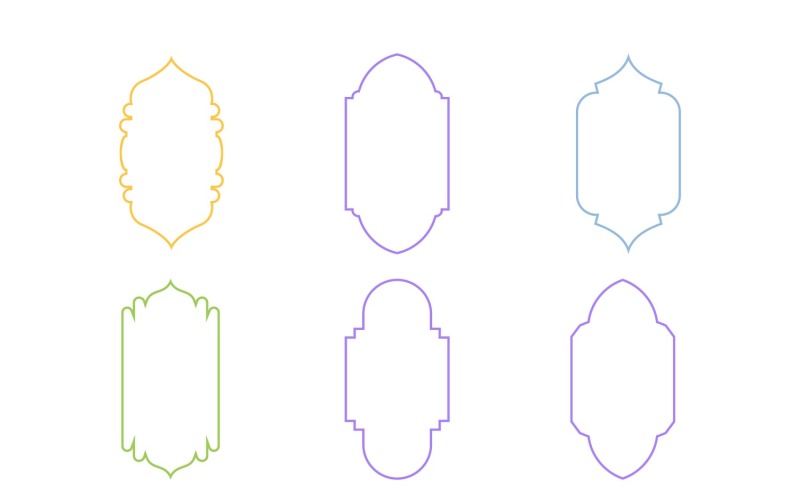 Set di linee sottili con design a cornice verticale islamica 6 - 21