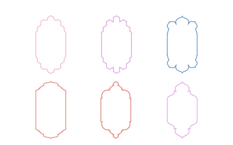 Set di linee sottili con design a cornice verticale islamica 6 - 26