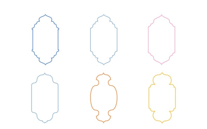 Set di linee sottili con design a cornice verticale islamica 6 - 7