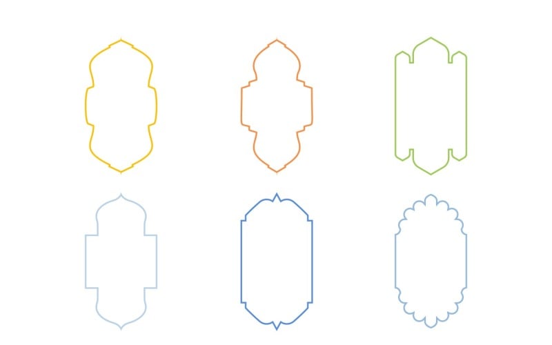 Set di linee sottili con design a cornice verticale islamica 6 - 8
