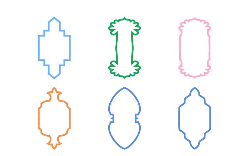 Islámský design vertikálního rámu Sada tučných linek 6 - 4