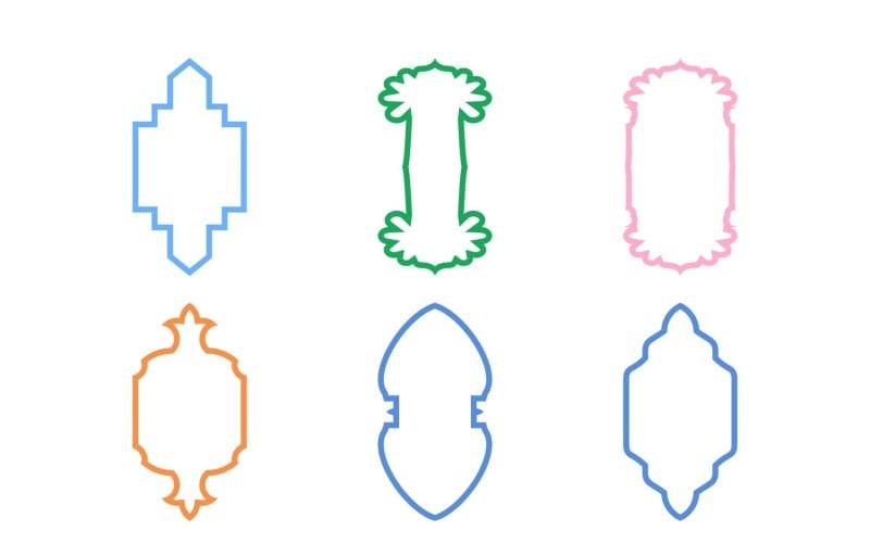 Set di linee in grassetto con design a cornice verticale islamica 6 - 4