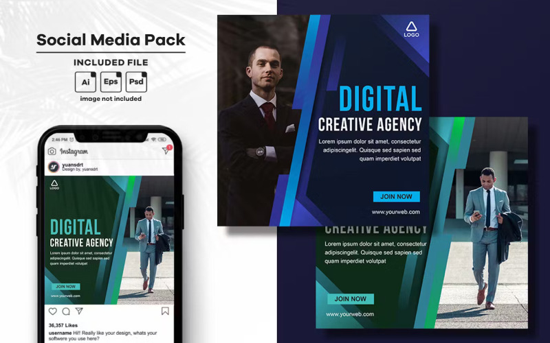 Digital Marketing Agency Social Media Post Template FREE