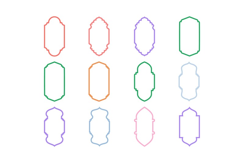 Set di linee in grassetto con design a cornice verticale islamica 12 - 9