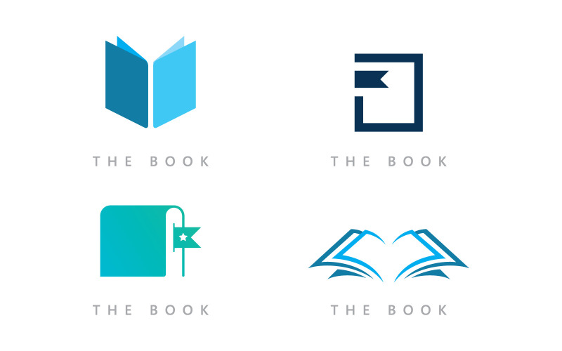 Modelo de ícone do logotipo da educação. ilustração de livro aberto V9