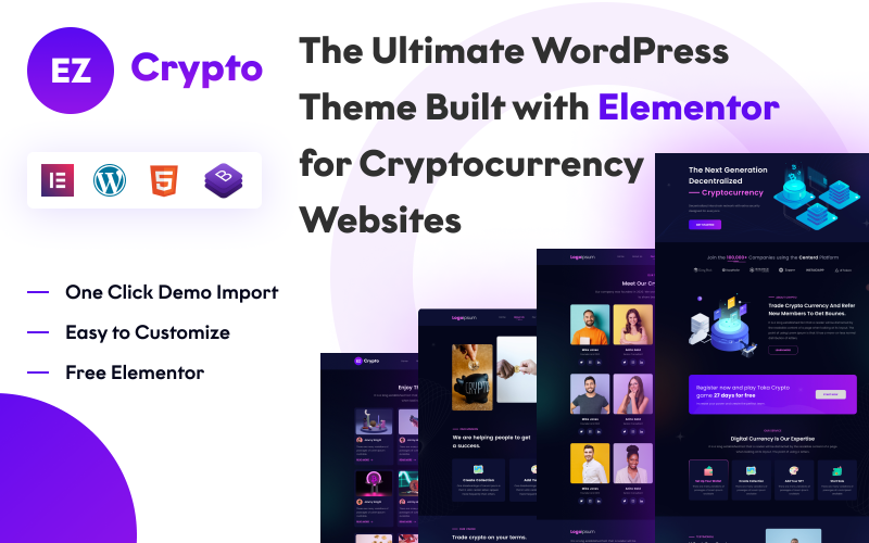 Notizie EZ Crypto Criptovaluta ICO e Bitcoin, tema NFT Wordpress Eliminator