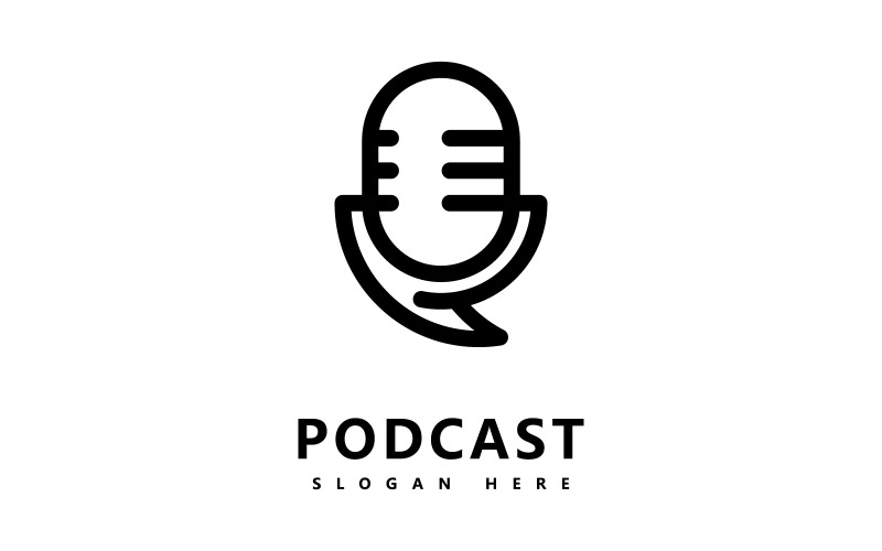 Podcast Logo icône Design Vector Template symboles de microphone V2