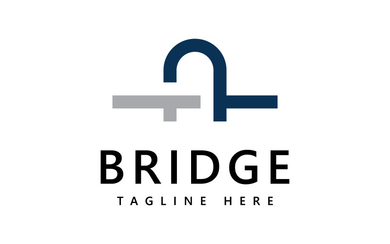 Шаблон дизайна логотипа моста V4