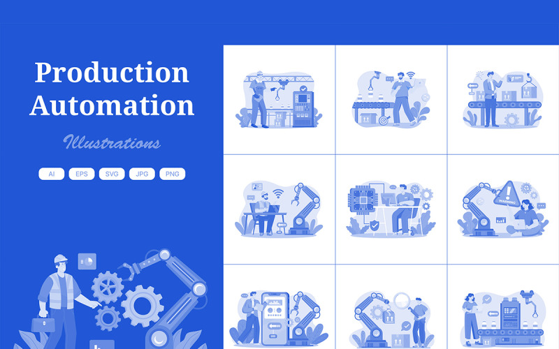 M684_Пакет иллюстраций автоматизации производства