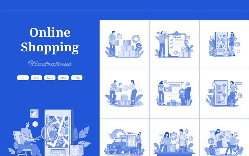 M686_ Online nakupování s ilustracemi