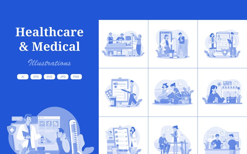 M699_ Pack d'illustrations médicales et de soins de santé