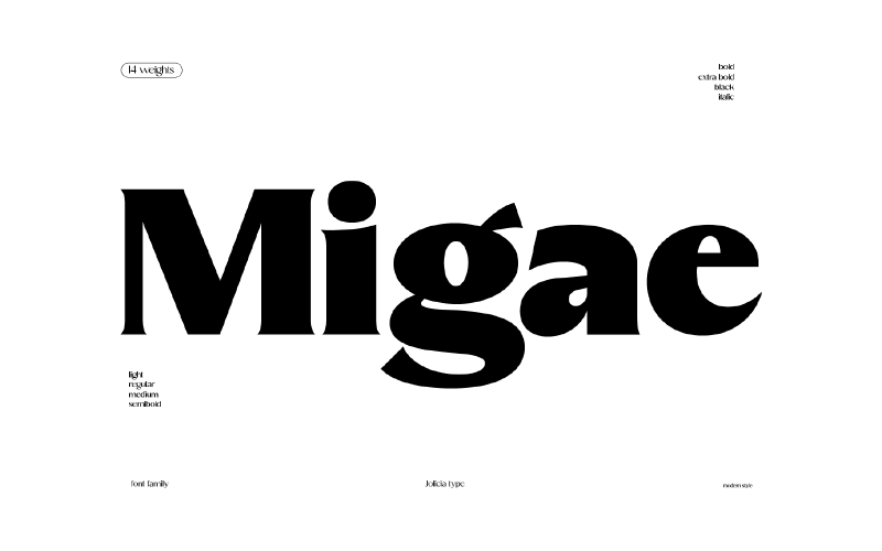 Migaé | Afficher la police Serif