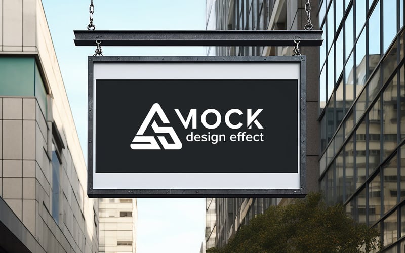 Street advertising panel mockup psd