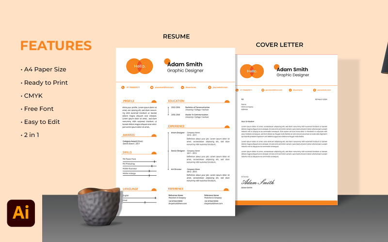 Grafisch ontwerper - Professioneel CV CV-sjabloon