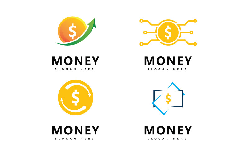 货币图标矢量插图。抽象美元货币插图和图标矢量 V9