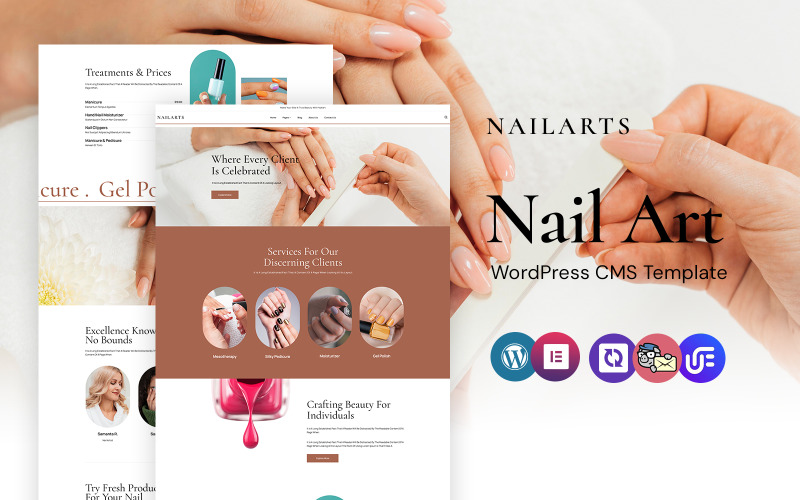 Nailart - Tema WordPress Elementor per smalto e rimozione unghie