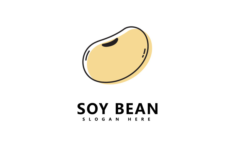 Logotipo de frijol de soja diseño de vectores de alimentos saludables V2