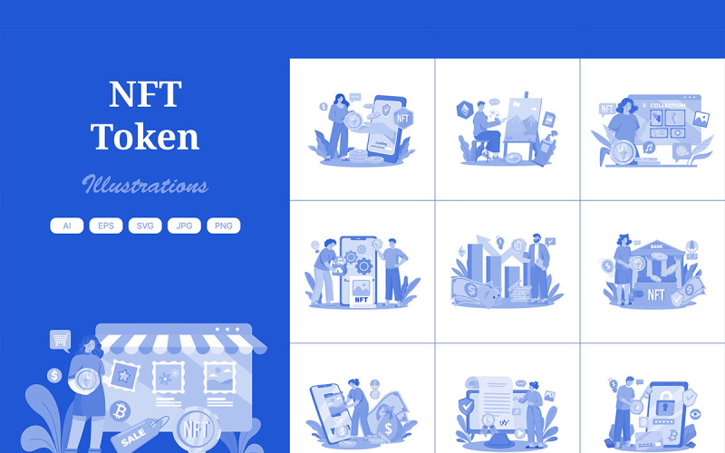 M646_ Pacote de ilustração de token NFT 1