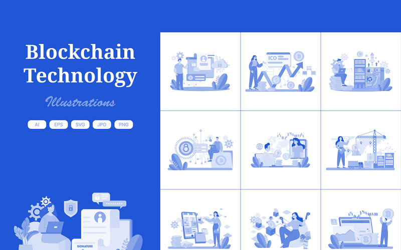 M654_ Blockchain İllüstrasyon Paketi 1