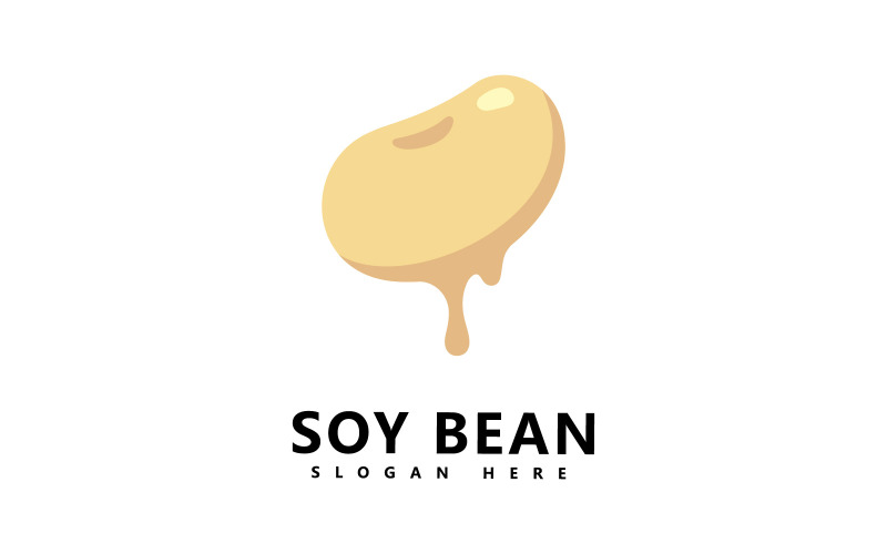 Sojabohnen-Logo, gesundes Lebensmittel, Vektordesign V3