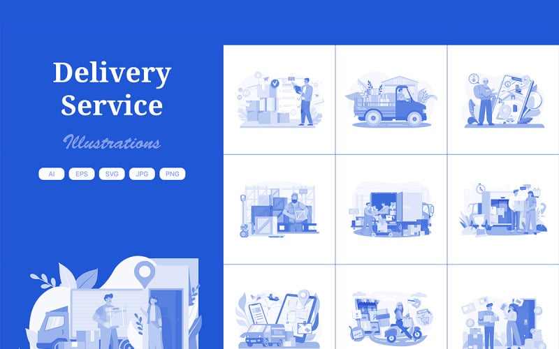 M582_ Paquete de ilustraciones del servicio de entrega 2