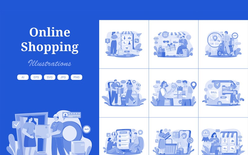 M583_ Pakiet ilustracji do zakupów online 2