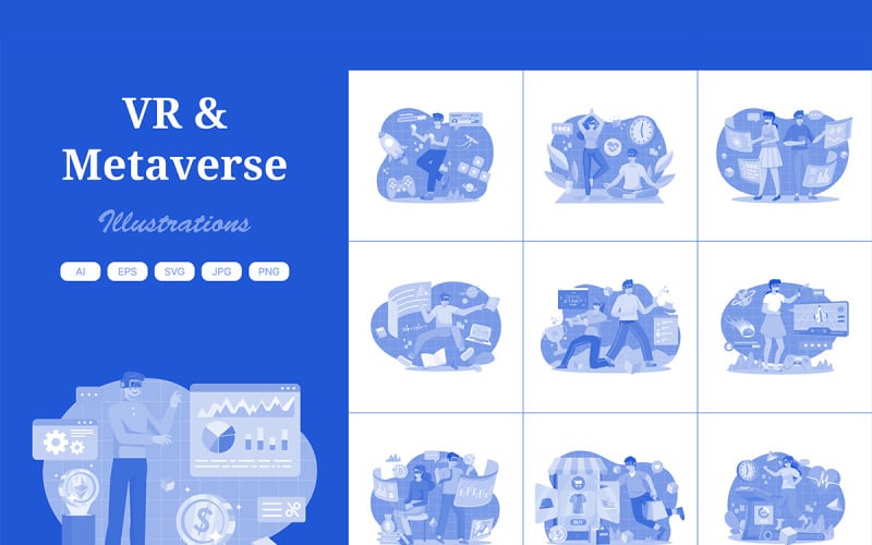 M584_ Pakiet ilustracji Metaverse VR 2