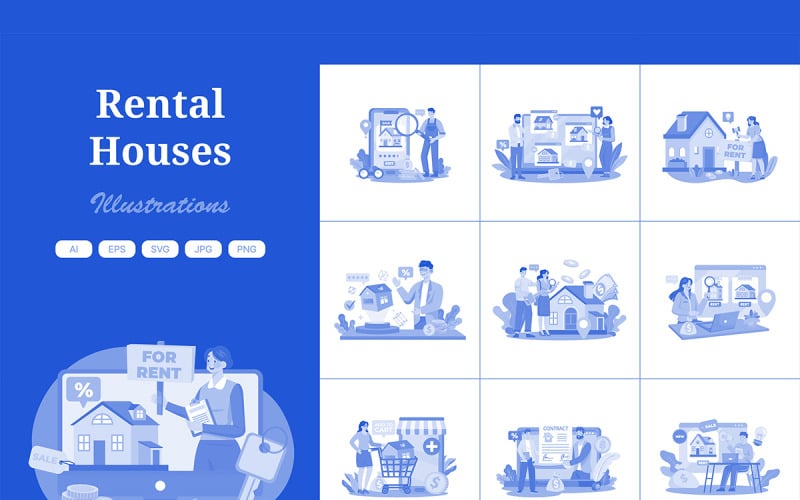 M624_Online Rent Home Illustration Pack