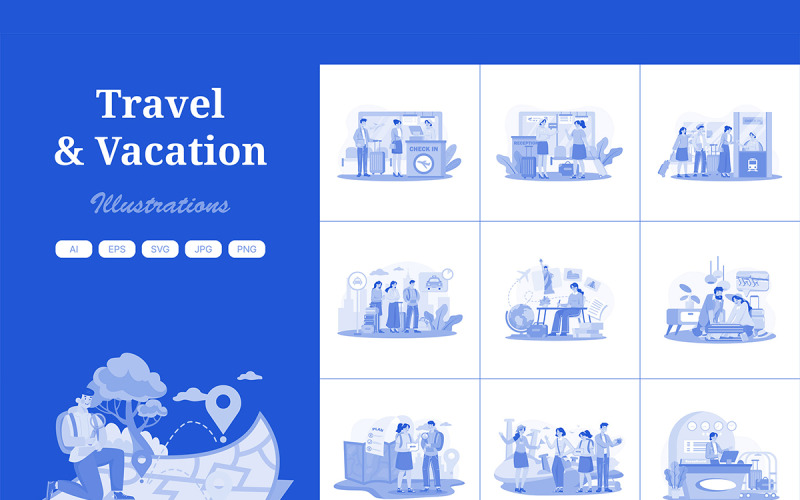 M627_Pacchetto illustrazioni viaggi vacanze 2