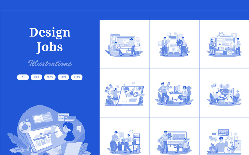 Pacote de ilustrações de trabalhos M626_Design