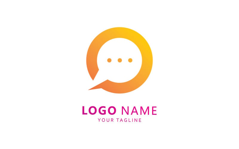 Bubble chat message logo template V 8