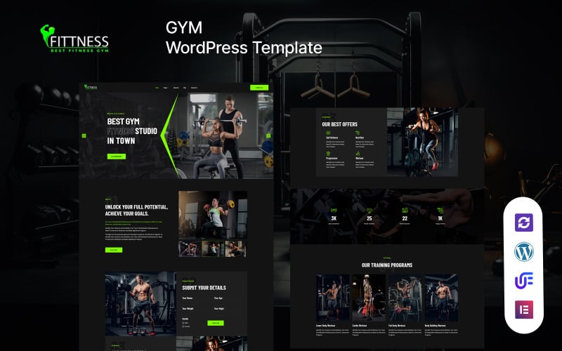 Fitness - Gym et Fitness WordPress Elementor Thème Elementor