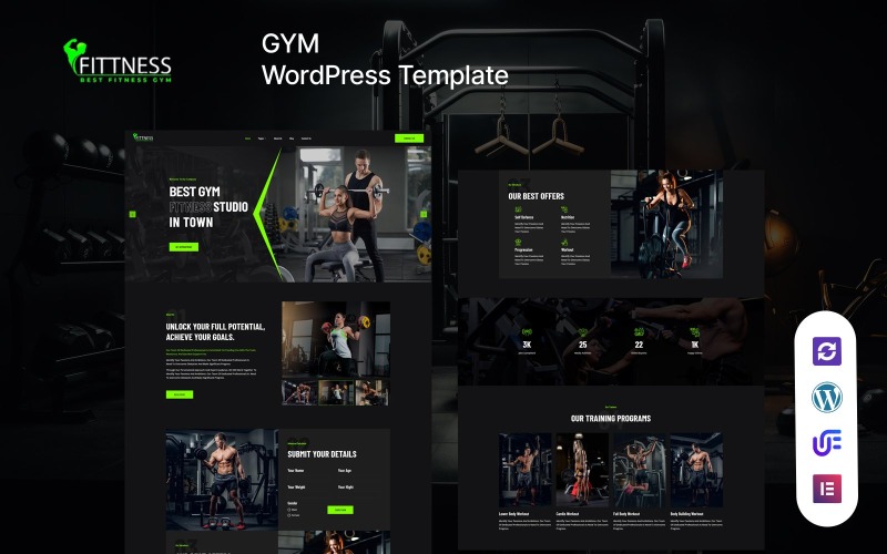 Fittness - Edzőterem és fitnesz WordPress Elementor Elementor téma