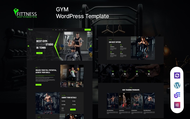 Fittness – Fitnessstudio und Fitness WordPress Elementor Elementor Theme