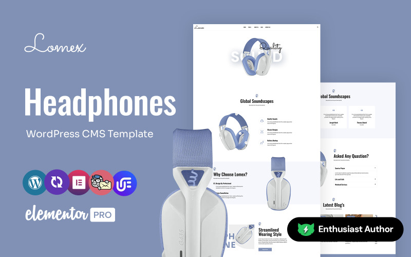 Lomex - Negozio di cuffie Tema WordPress Elementor multiuso