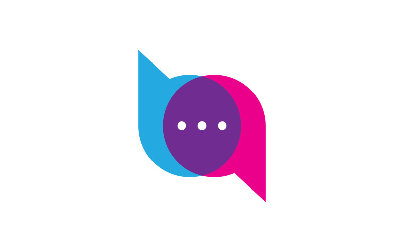 Modèle de logo de message de chat à bulles V 2