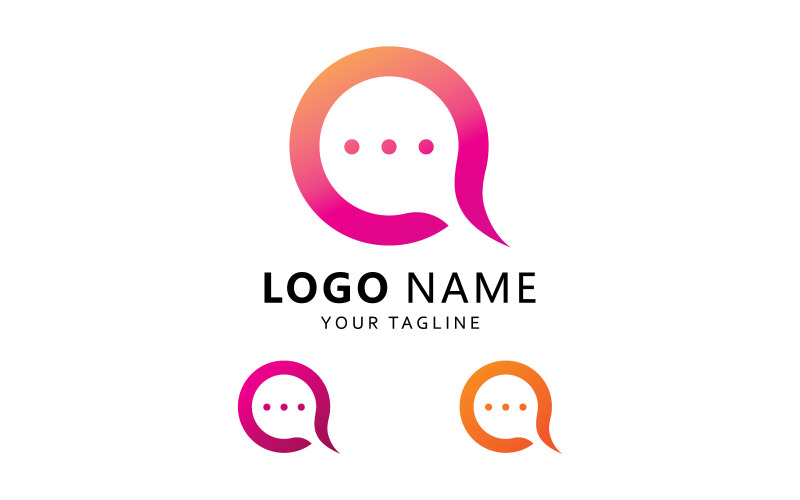 Modèle de logo de message de chat à bulles V 3