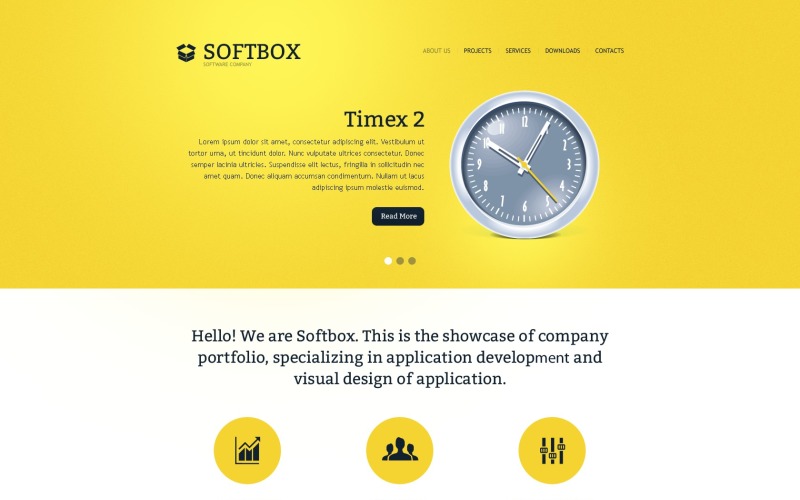 Modello di sito Web reattivo del software