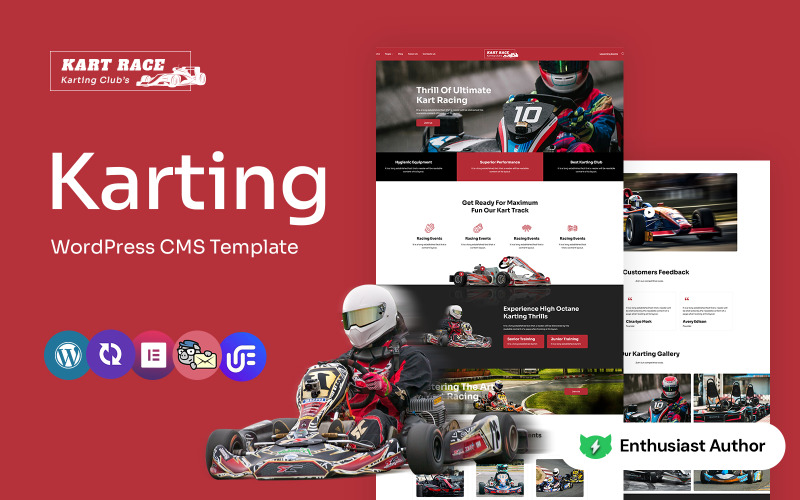 kartrace - Uniwersalny motyw WordPress Elementor dla Karting Club