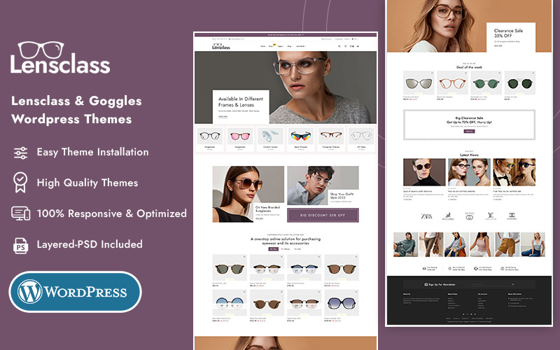 LensClass – тема WooCommerce для Goggles, Aspects, Eyewear & Lifestyle