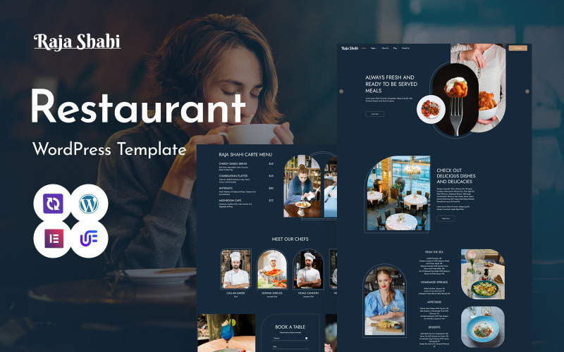 Raja Shahi - Tema WordPress Elementor para comida, restaurante e café