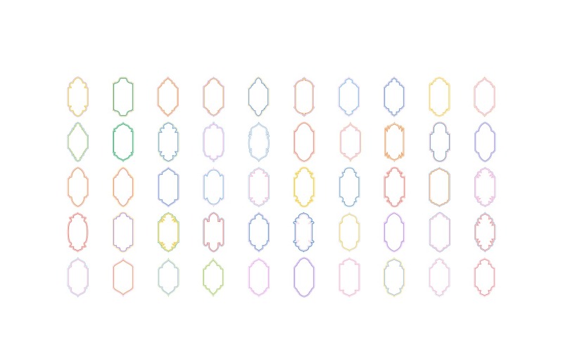 Conjunto de linhas duplas de design de moldura vertical islâmica 50 - 3