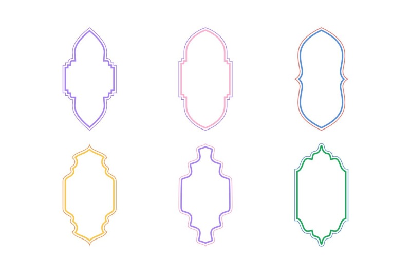 Islamitische verticale Frame Design dubbele lijnen Set 6 - 16