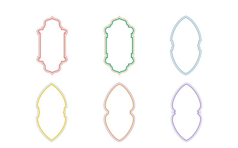 Diseño de marco vertical islámico líneas dobles Set 6 - 19