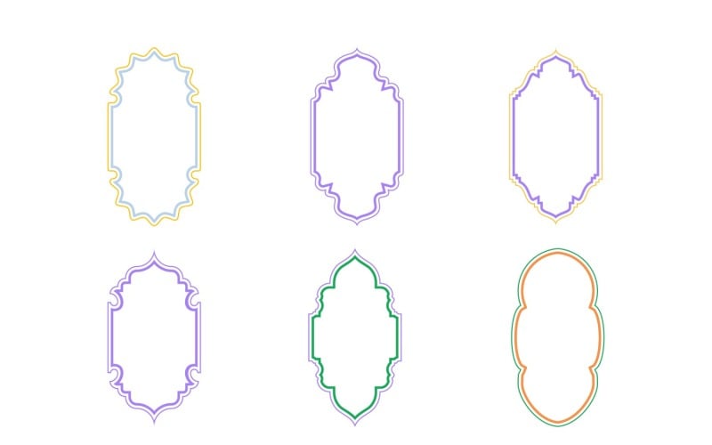 Islamitische verticale Frame Design dubbele lijnen Set 6 - 24