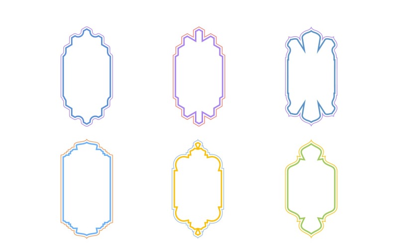 Islamitische verticale Frame Design dubbele lijnen Set 6 - 26