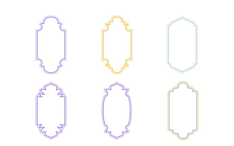 Islamitische verticale Frame Design dubbele lijnen Set 6 - 29