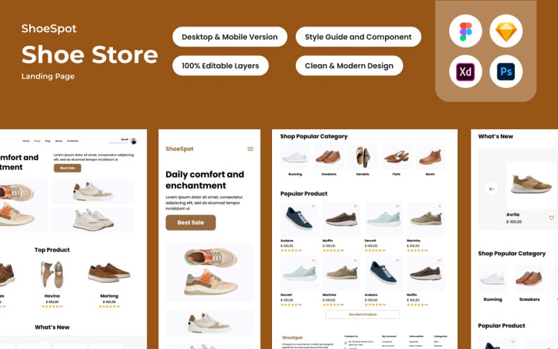 ShoeSpot - Целевая страница обувного магазина V2