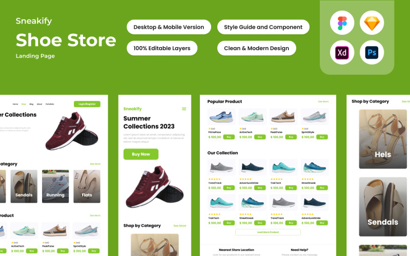 Sneakify - Pagina di destinazione del negozio di scarpe V2