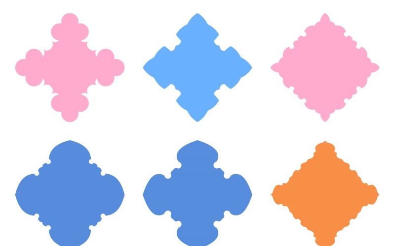 Set di glifi con disegno emblema islamico 6 - 12
